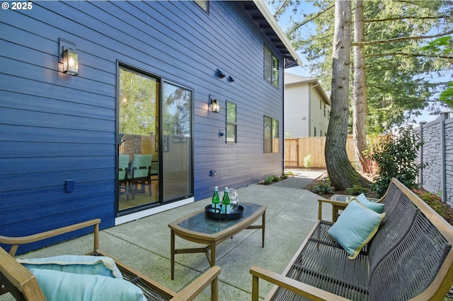 view of patio with a fenced backyard
