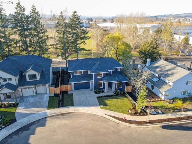 aerial view with a residential view