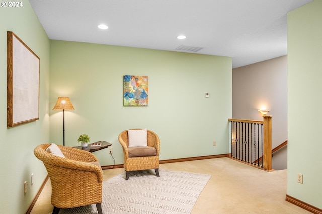 sitting room with carpet