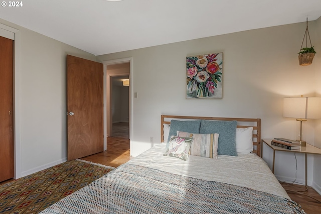 bedroom featuring light hardwood / wood-style floors