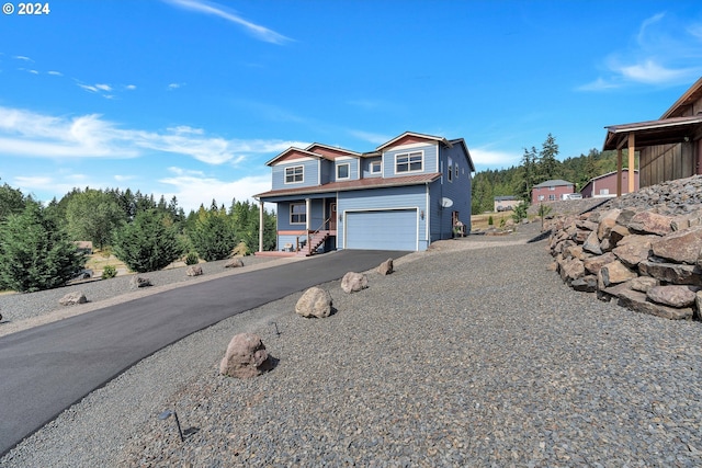 view of property with a garage