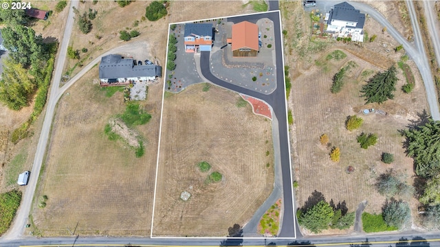 aerial view featuring a rural view