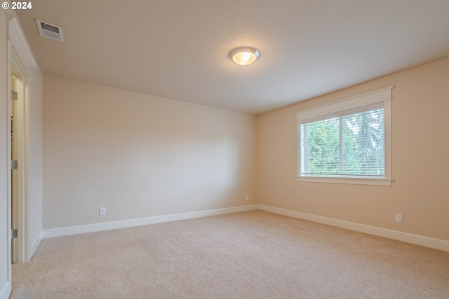 spare room featuring light colored carpet