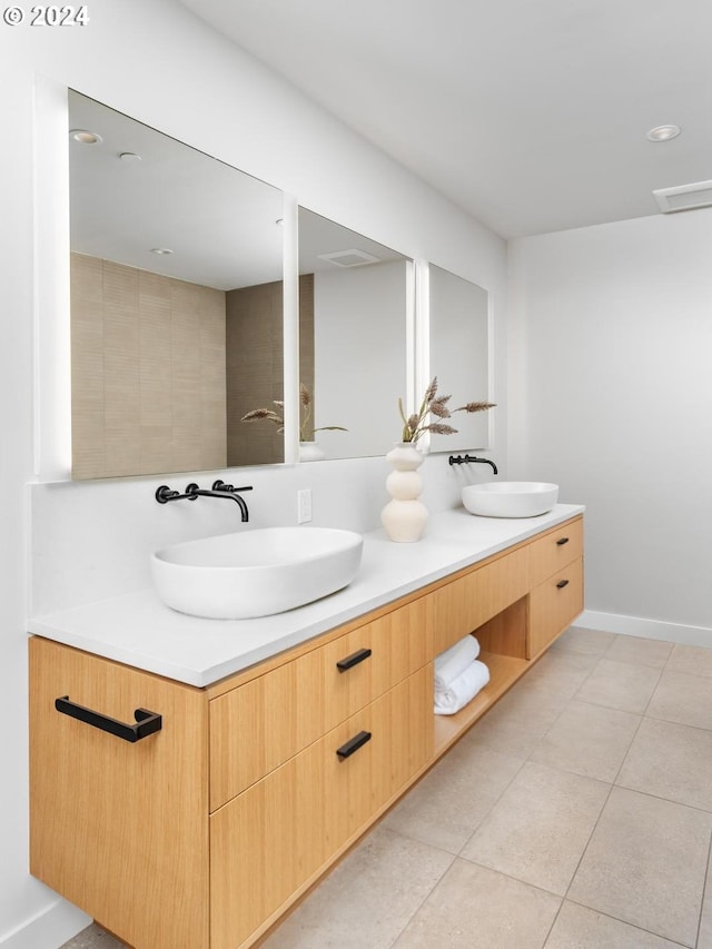 bathroom featuring vanity and tile patterned floors