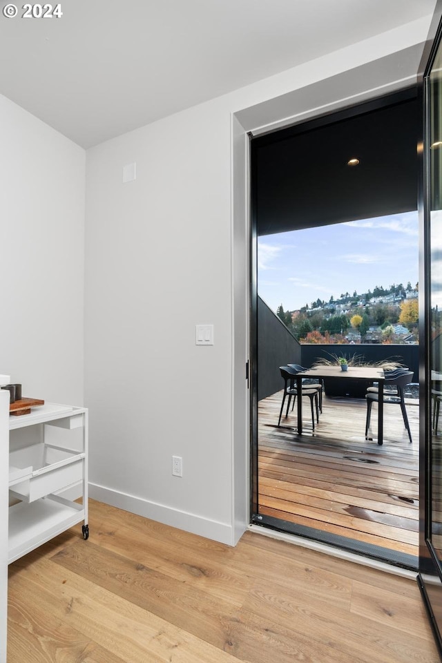 interior space with wood-type flooring