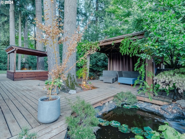 deck featuring an outdoor hangout area