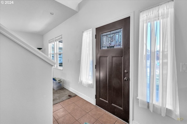 view of tiled entrance foyer