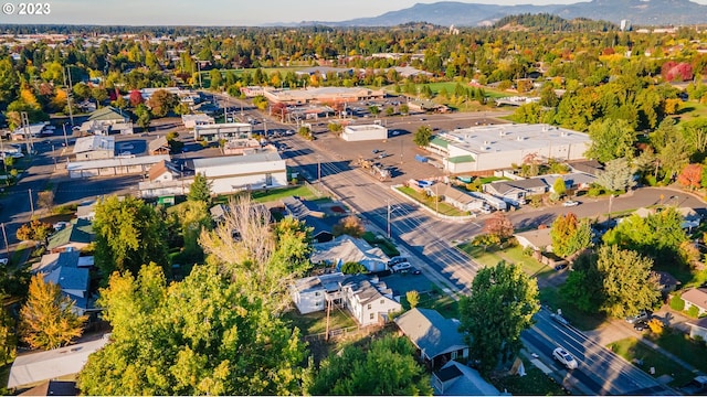 bird's eye view with a mountain view