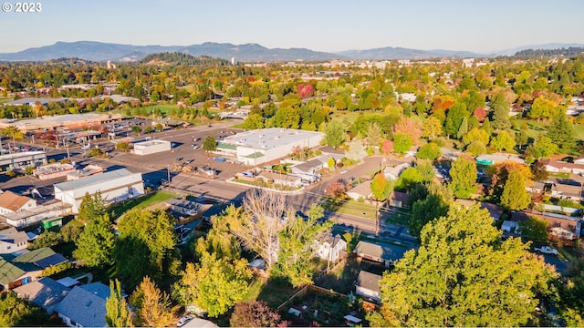 aerial view featuring a mountain view