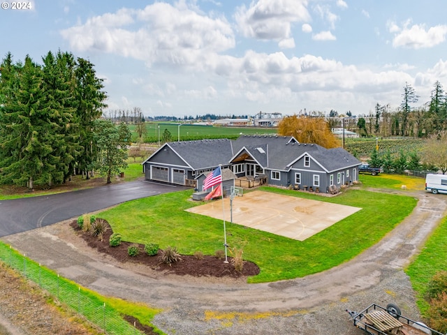 view of front of home with a front yard