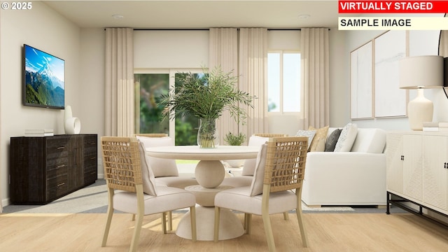 living area featuring light hardwood / wood-style flooring