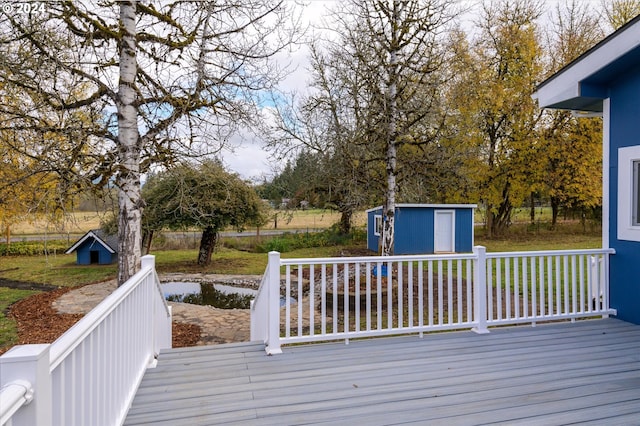 deck with a storage unit