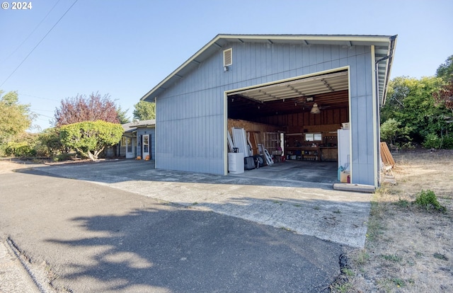 view of garage