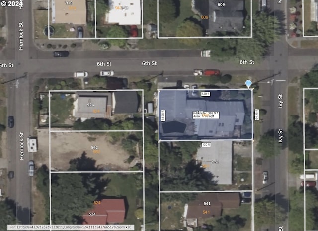 aerial view of property's location