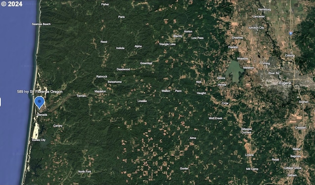 aerial view of property's location