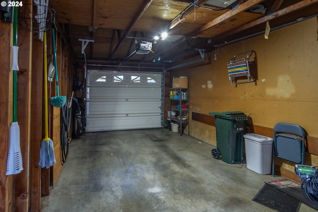 garage featuring a garage door opener