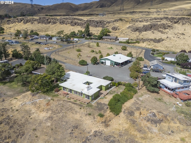 aerial view with a mountain view