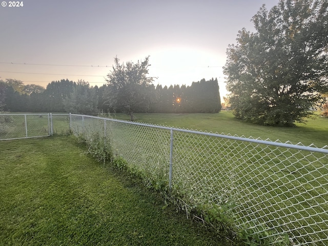 view of yard at dusk