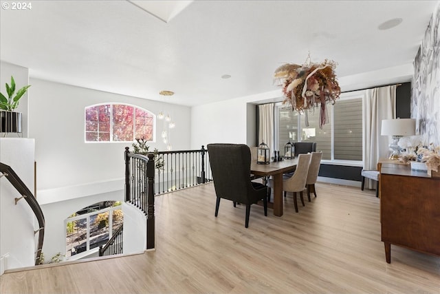 dining area featuring light hardwood / wood-style floors