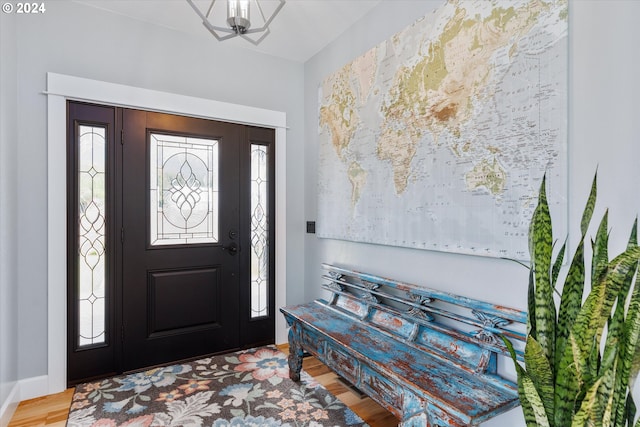 entryway with light hardwood / wood-style floors and plenty of natural light