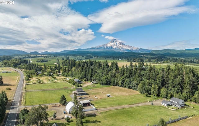 drone / aerial view with a mountain view