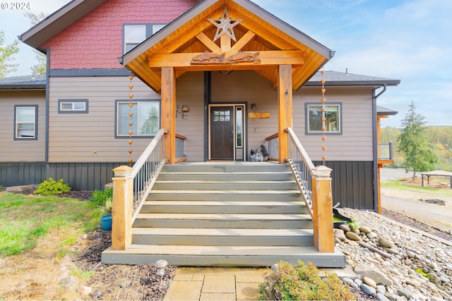 exterior space with covered porch