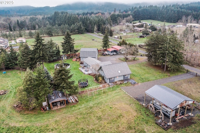 bird's eye view with a rural view