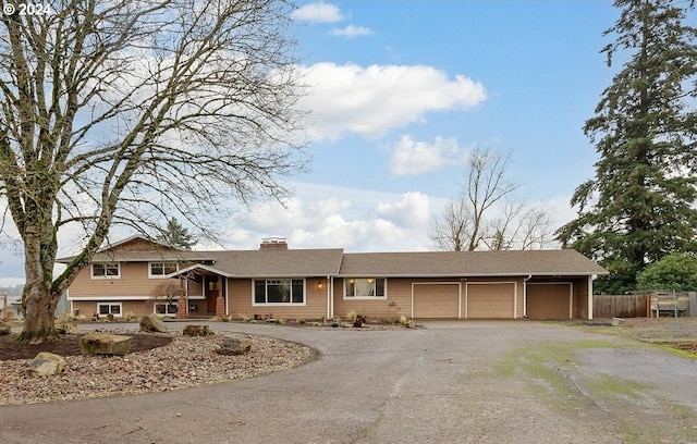 view of front of house with a garage