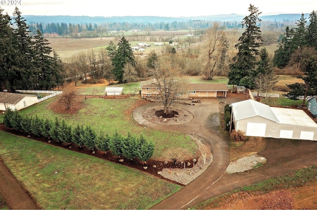 bird's eye view with a rural view