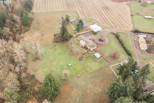 drone / aerial view with a rural view