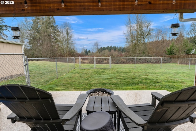 view of yard with a patio area