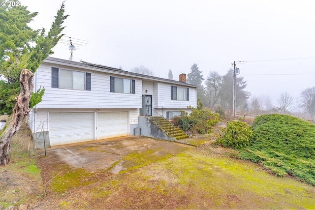 split foyer home with a garage