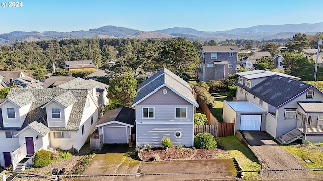 bird's eye view with a mountain view