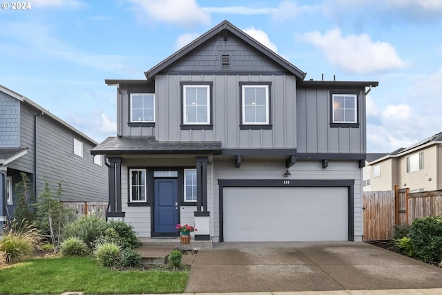 view of front facade with a garage