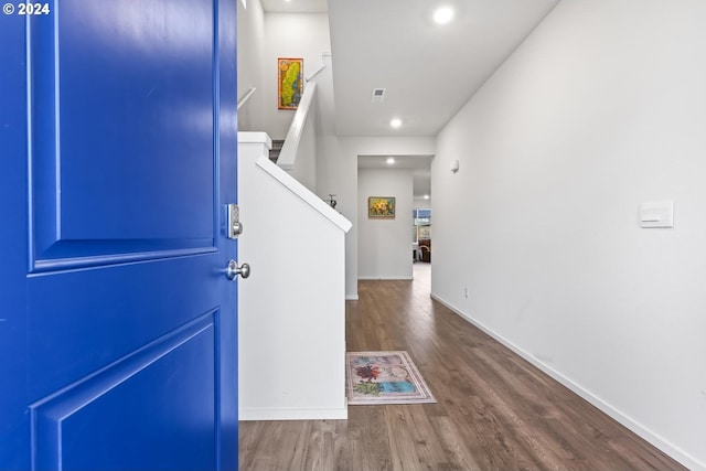 interior space with hardwood / wood-style flooring