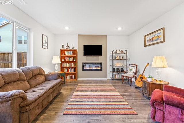 living room featuring hardwood / wood-style floors