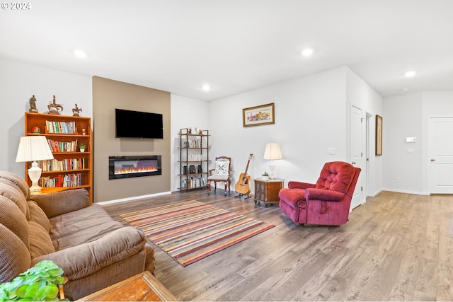 living room featuring light hardwood / wood-style floors