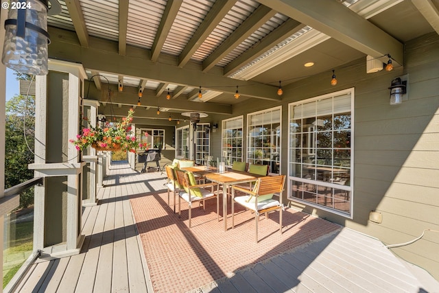 317 Aker Dr, Myrtle Creek, OR 97457 - wooden deck with outdoor dining space