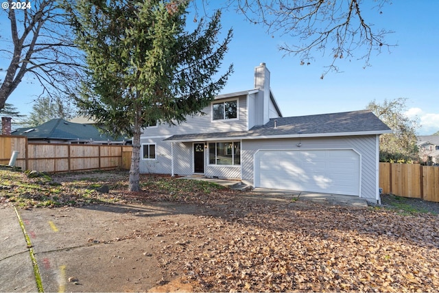 view of front facade with a garage