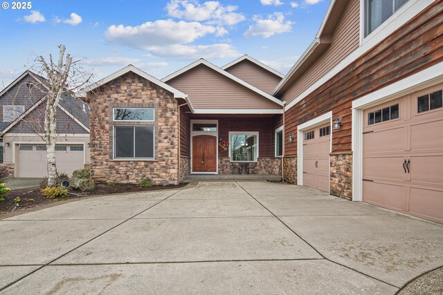 craftsman-style home featuring a garage