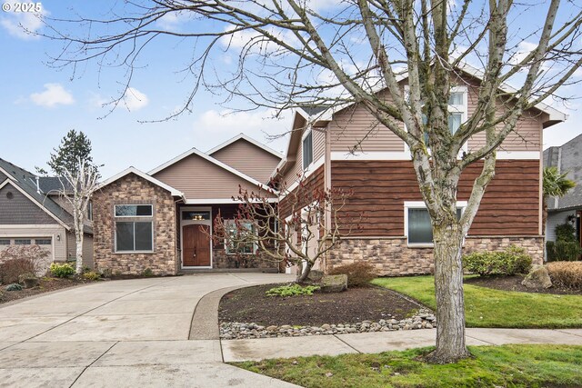 craftsman-style house with a garage