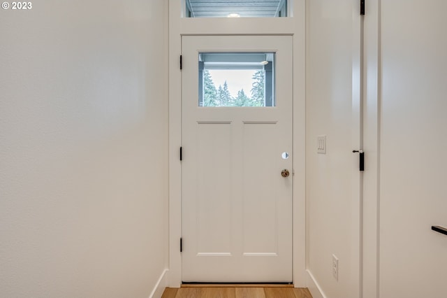 entryway featuring light wood-type flooring