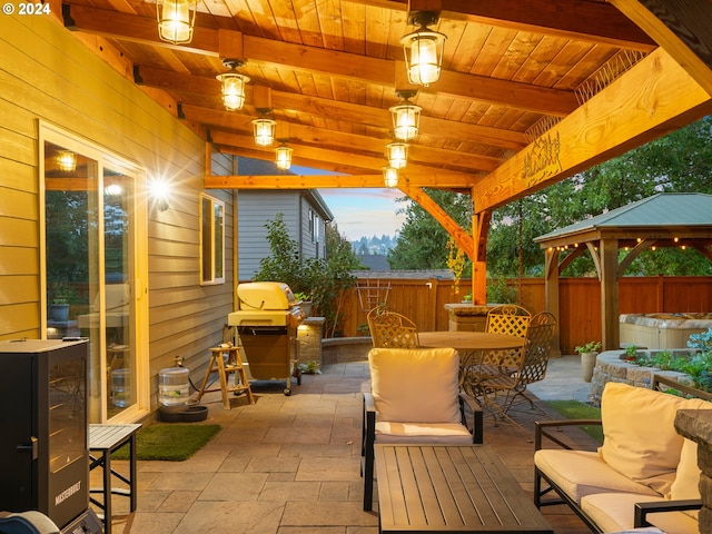 view of patio featuring a gazebo