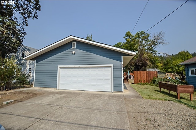 view of garage