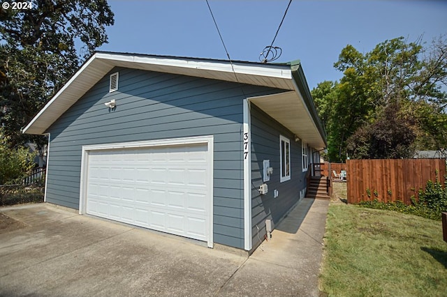 view of garage