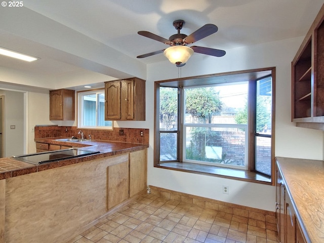 kitchen featuring sink and black electric stovetop