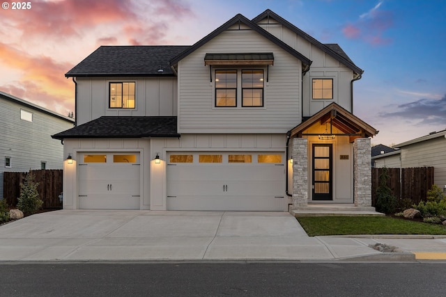 view of front of house featuring a garage