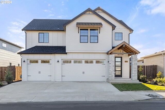 view of front facade with a garage