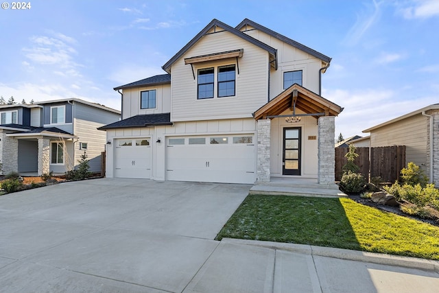 view of front of house with a garage