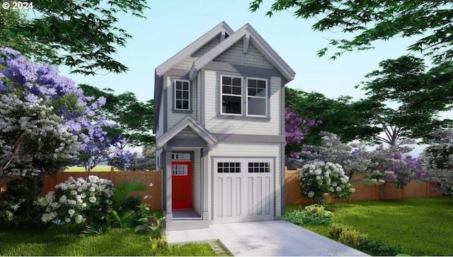 view of outdoor structure with a garage and a yard